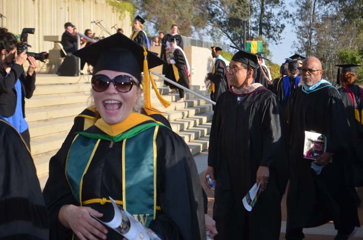 People celebrating commencement 2016