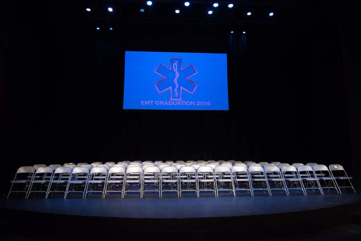 Students and faculty at the EMT Graduation ceremony