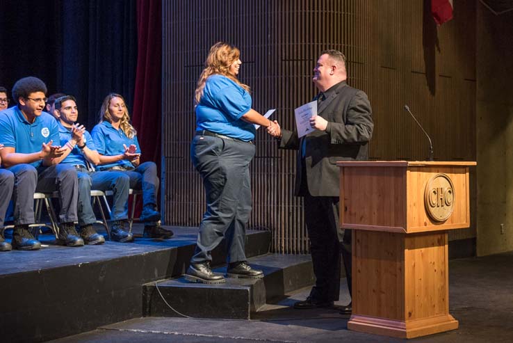 Students and faculty at the EMT Graduation ceremony