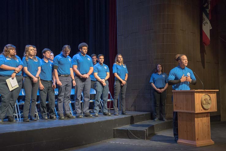 Students and faculty at the EMT Graduation ceremony
