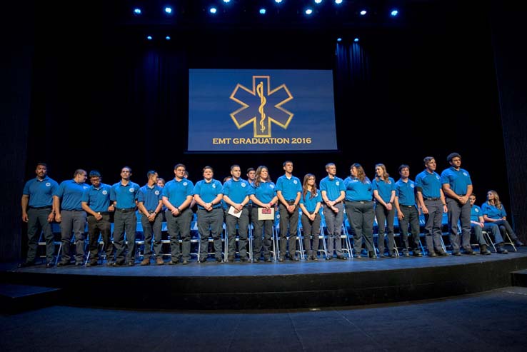 Students and faculty at the EMT Graduation ceremony