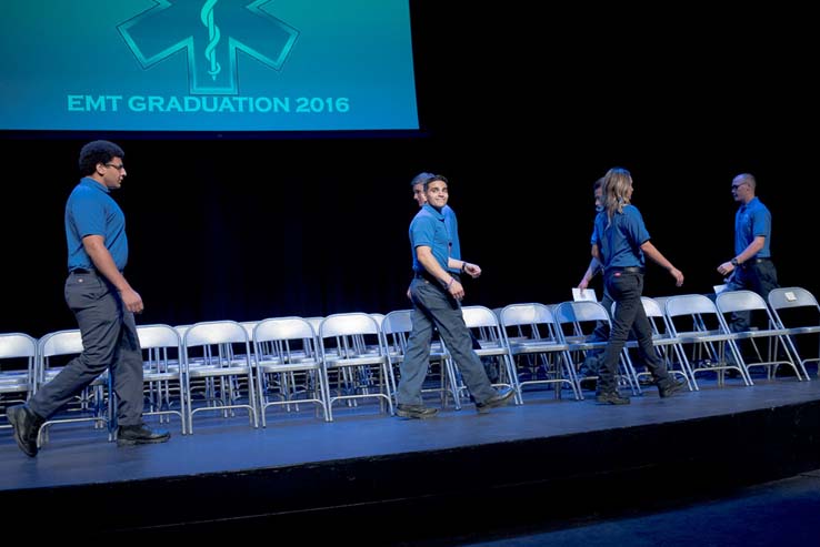 Students and faculty at the EMT Graduation ceremony
