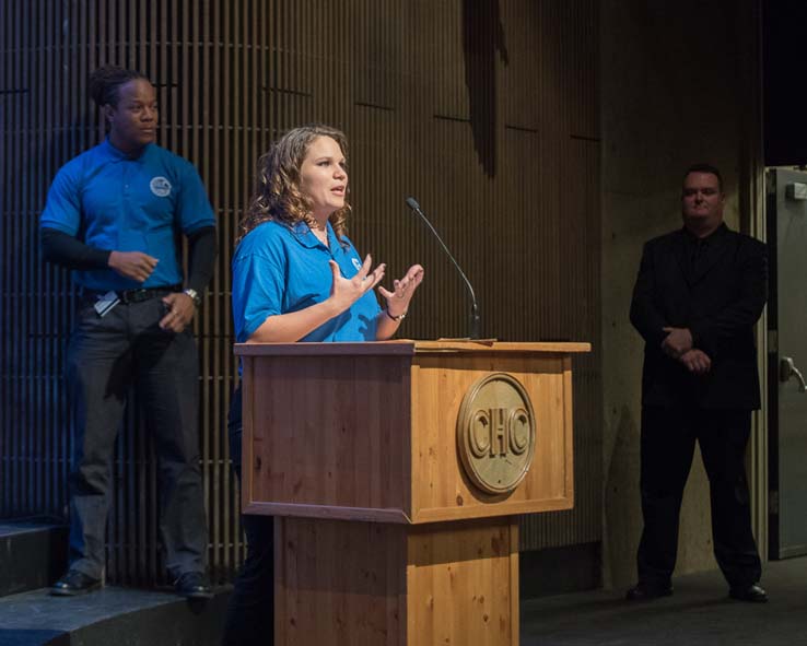 Students and faculty at the EMT Graduation ceremony