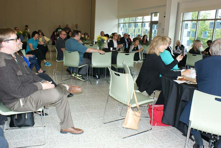 People enjoying Cheryl Marshall's Retirement Lunch