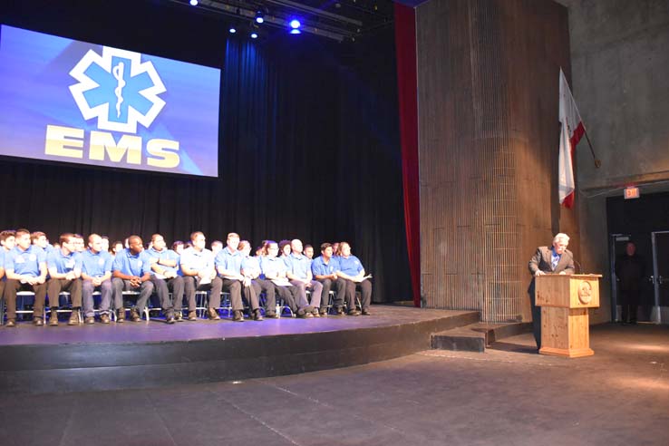 Faculty and students at EMT graduation