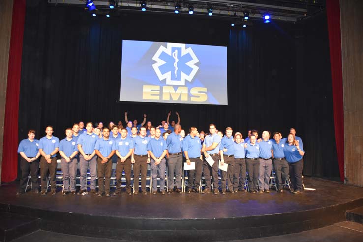 Faculty and students at EMT graduation