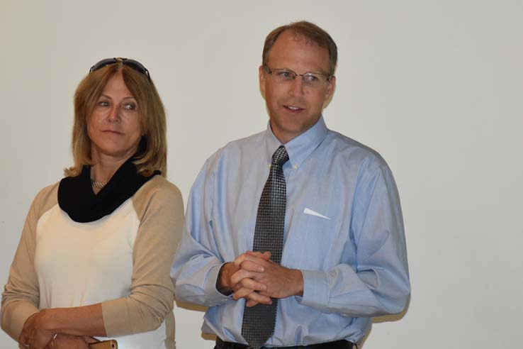 People enjoying the retirement celebration