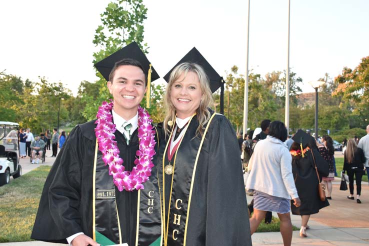 People enjoying commencement activities
