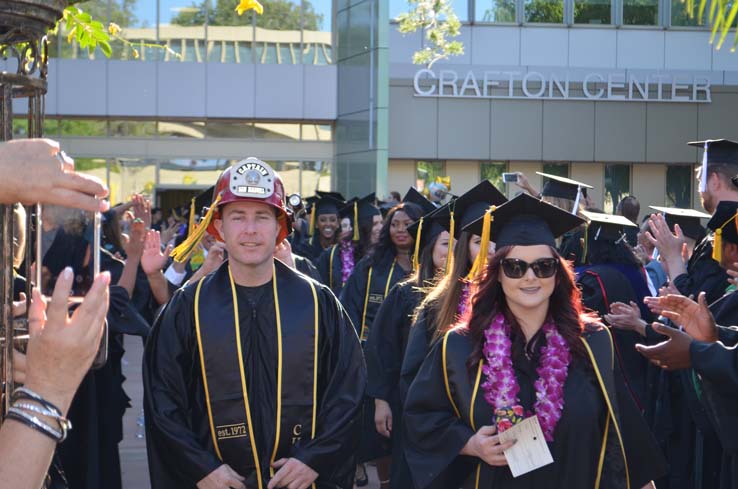 People enjoying commencement