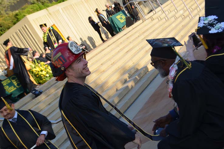 People enjoying commencement