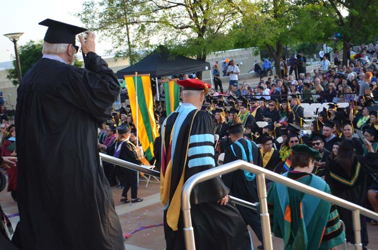 People enjoying commencement