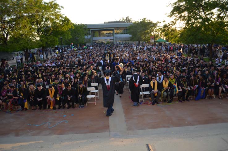 People enjoying commencement