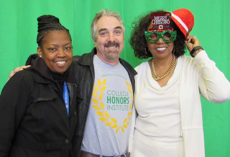 People enjoying the Holiday Party