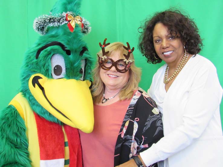 People enjoying the Holiday Party