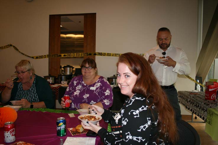 People enjoying the Chili Cook-off
