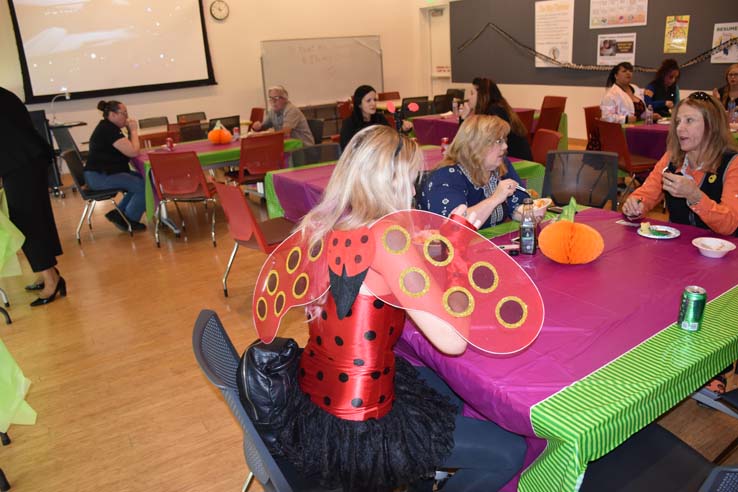 People enjoying the Chili Cook-off