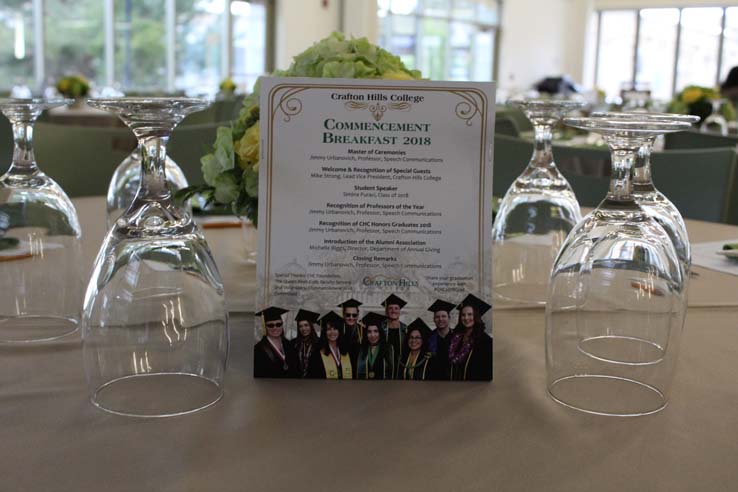 Students enjoying the Grad Breakfast