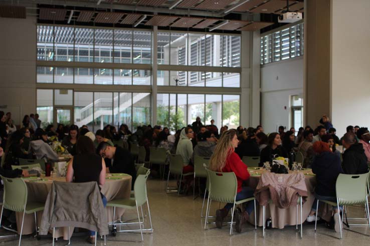 Students enjoying the Grad Breakfast