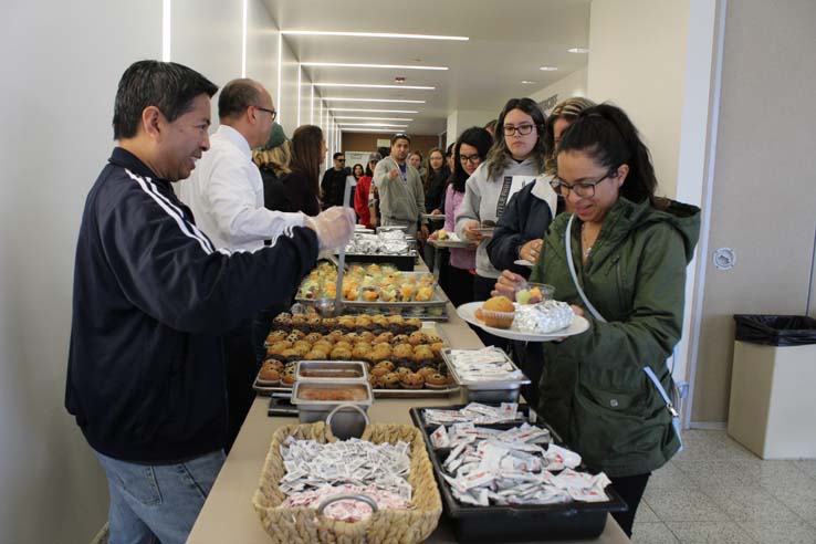 Students enjoying the Grad Breakfast