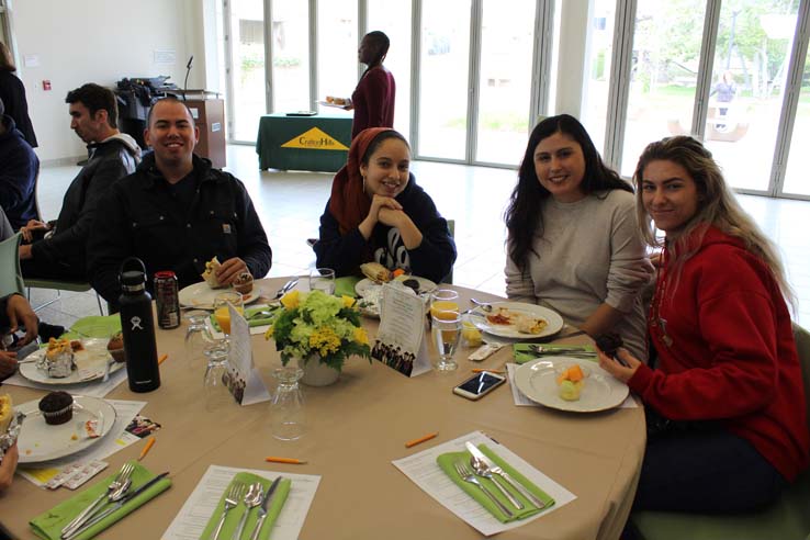 Students enjoying the Grad Breakfast