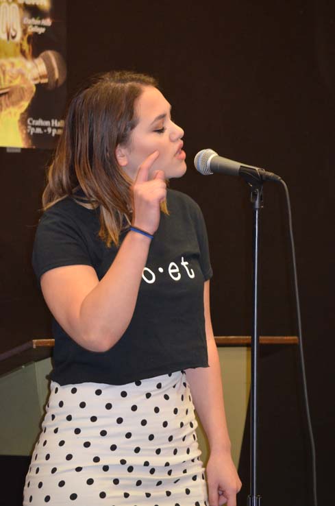 Students enjoying the Poetry Slam