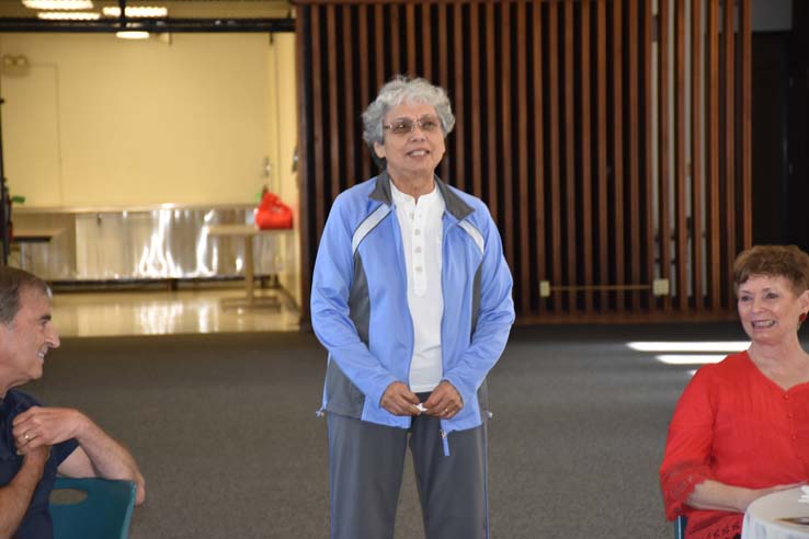 People enjoying the retiree brunch and campus tour