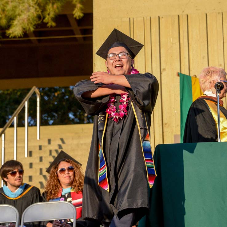 Students enjoying Commencement