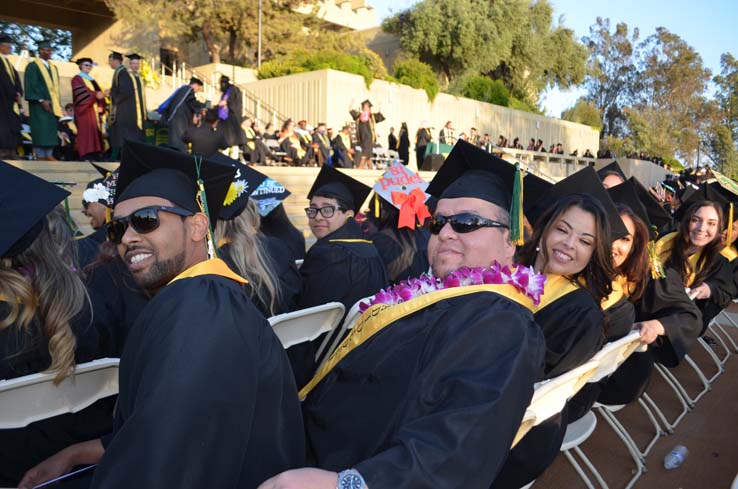 Students enjoying Commencement