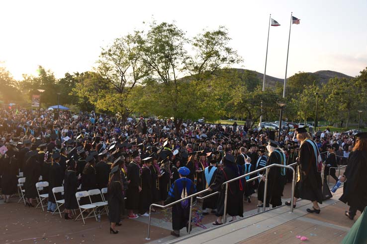 Students enjoying Commencement