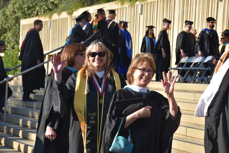Students enjoying Commencement
