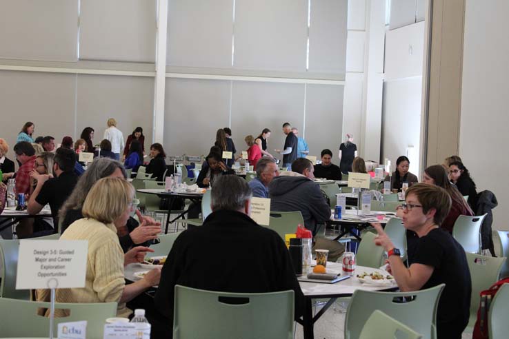 Faculty and staff enjoying Opening Day