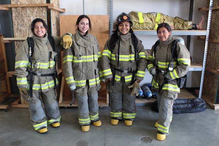 Participants in the open house undergoing a circuit.