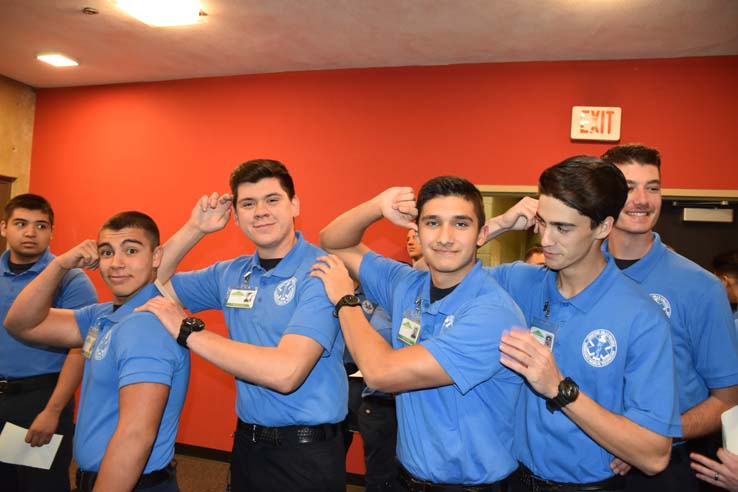 People enjoying the EMT Graduation