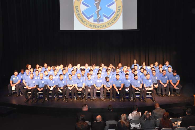 People enjoying the EMT Graduation