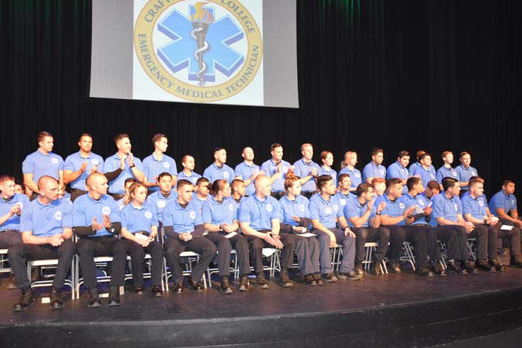 People enjoying the EMT Graduation