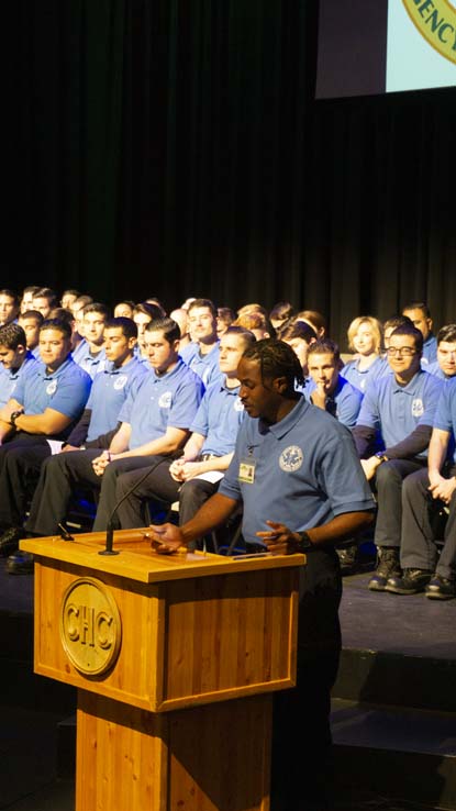People enjoying the EMT Graduation