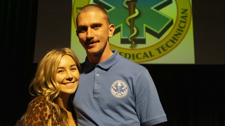 People enjoying the EMT Graduation