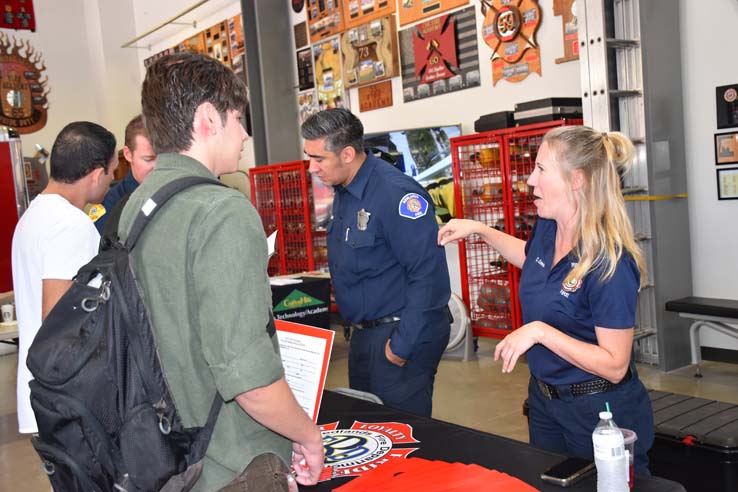 People enjoying the Fire/EMS Job Fair