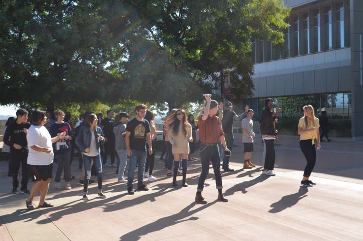 Flash mob in the quad