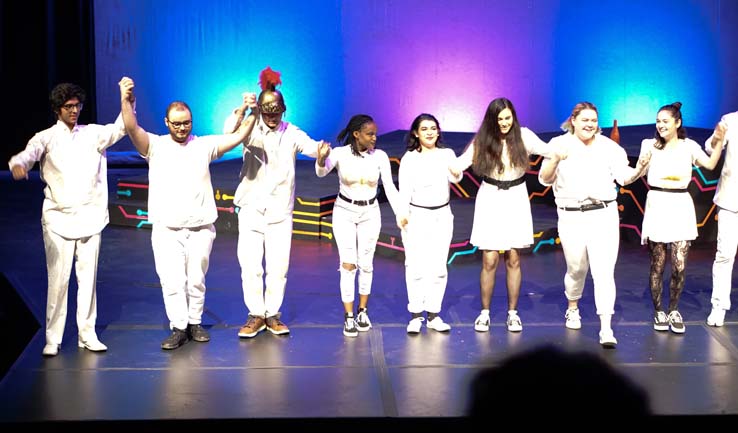 Students performing 'Lysistrata.'