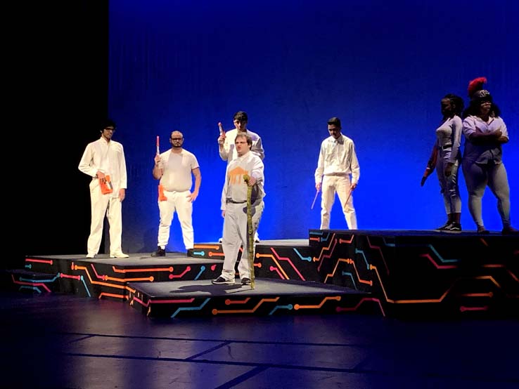 Students performing 'Lysistrata.'
