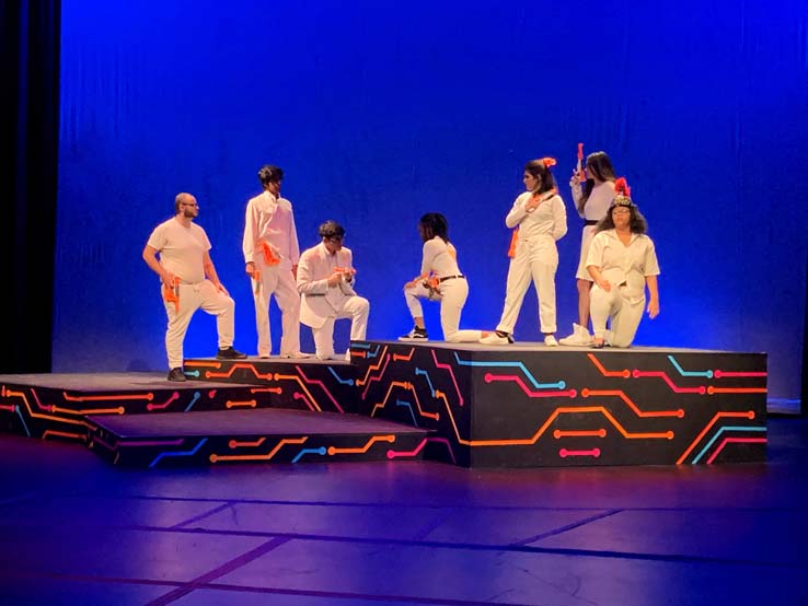 Students performing 'Lysistrata.'