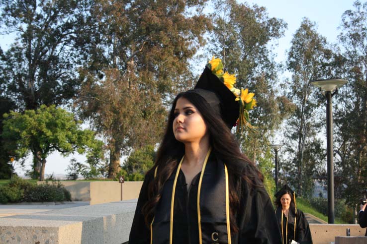 Students preparing to walk at Commencement