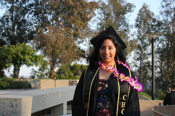 Students preparing to walk at Commencement