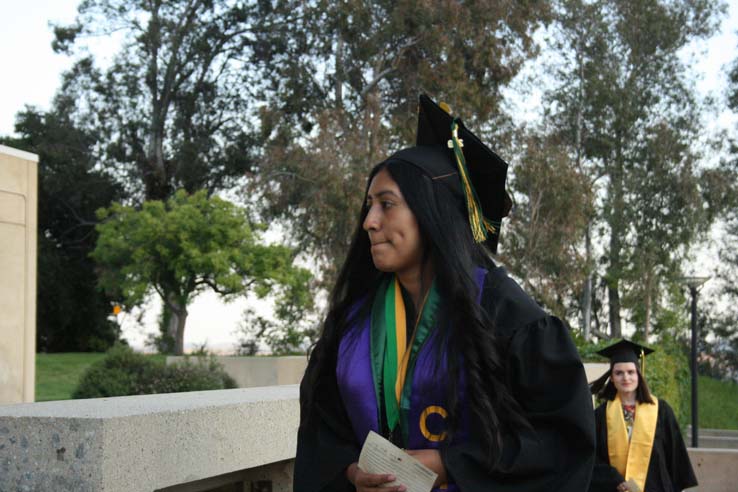Students preparing to walk at Commencement