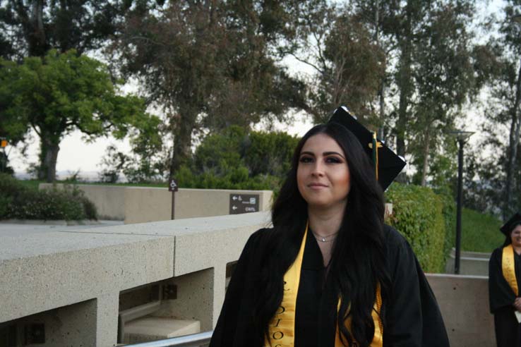 Students preparing to walk at Commencement