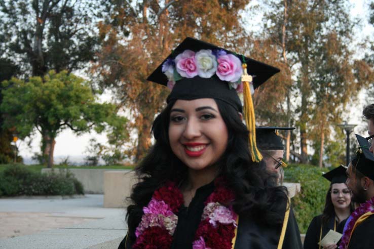Students preparing to walk at Commencement