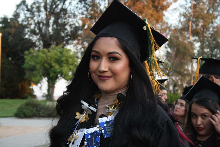 Students preparing to walk at Commencement