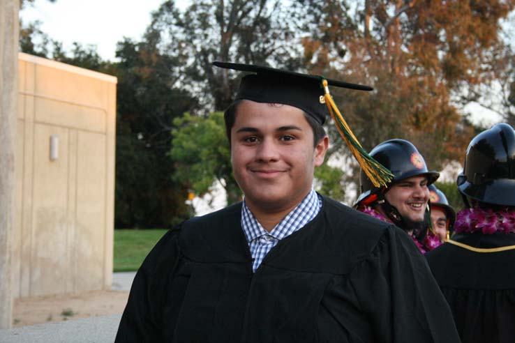 Students preparing to walk at Commencement