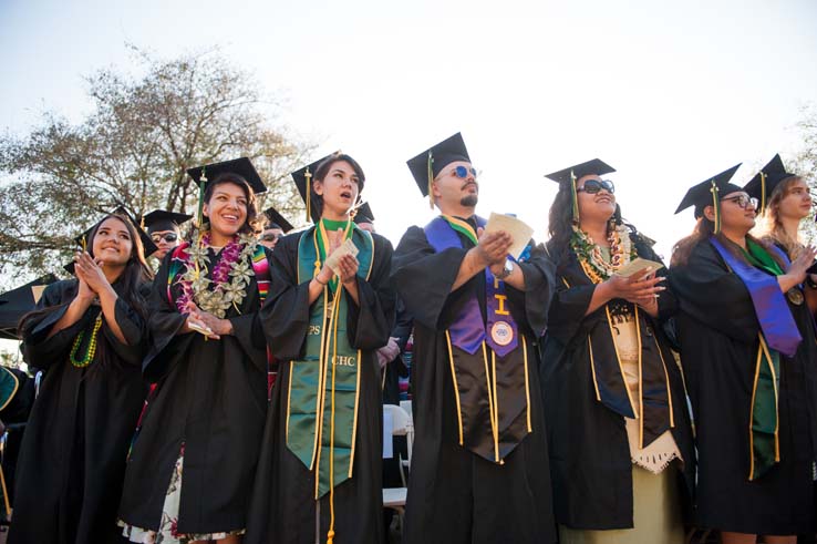 People enjoying Commencement